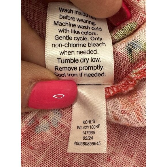 Euro Summer Red Floral Maxi XXL Skirt Button Down Cottagecore Amalfi Coastal Fit - Picture 8 of 9